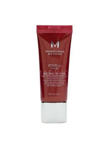ББ-крем M Perfect Cover BB Cream (SPF42/PA+++) 20 мл No27 Honey Beige (медово-пісочний беж) MISSHA (358500292)