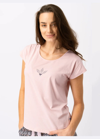 Пудрова всесезон жіноча піжама футболка + штани Key