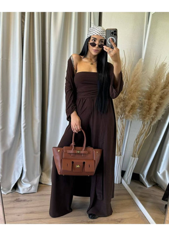 Жіночий костюм трійка: кардиган, топ та палаццо MonCher (363849282)