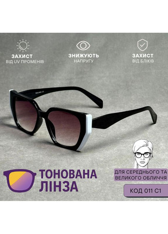 Женские тонированные очки, черный цвет, пластиковая оправа. Код 011 С1 +4.0 AD (365831272)