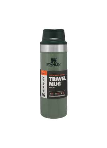 Термочашка Classic Trigger-action Hammertone Green 0.47 л, нержавеюча сталь, об'єм 0.47 л, вага 360 г Stanley (396649013)