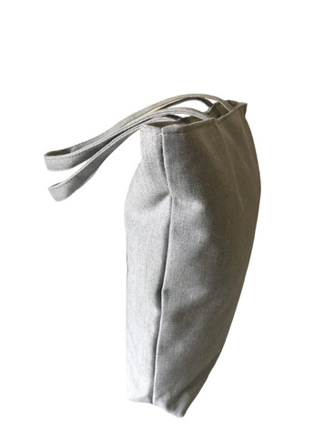 Сумка шопер жіноча з тканини повсякденна на блискавці 026 сіра два кота No Brand (369627454)