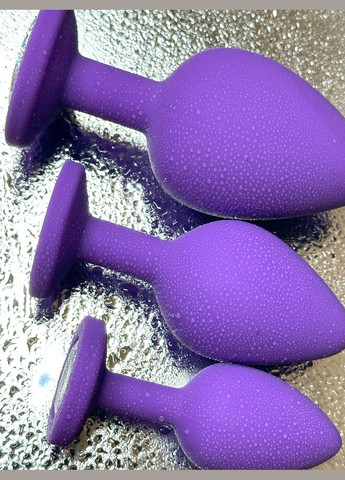 Набор из трех силиконовых анальных пробок с кристаллом красный S, M, L анальные игрушки No Brand (341309827)