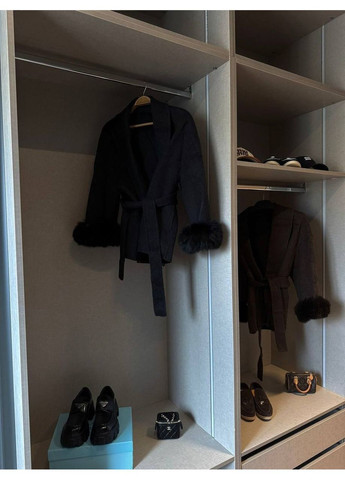 Коричневе демісезонне Пальто з кашеміру No Brand