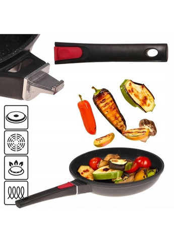 Сковорода універсальна KM-4470 24 см чорна Kamille (319163771)