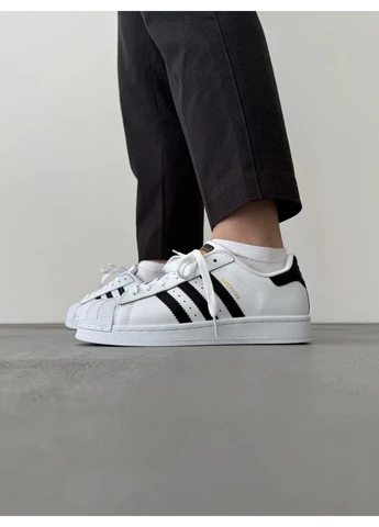 КРОСІВКИ ЖІНОЧІ ADIDAS SUPERSTAR BLACK / WHITE АДІДАС СУПЕРСТАР No Brand чорні демісезони (368862275)
