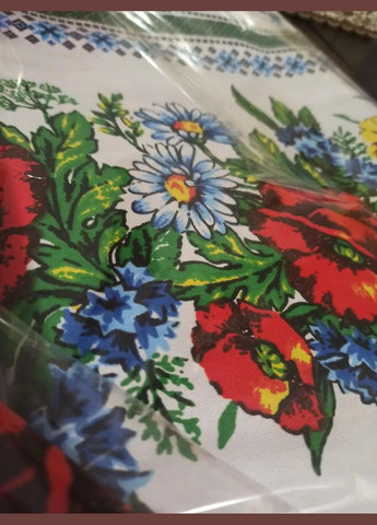 Скатерть для кухни на стол тканевая из льна в украинском стиле вышиванки 150х110 см (Е0508В-3) No Brand (306633224)