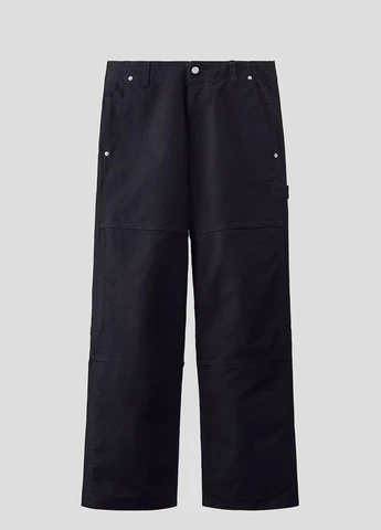 Черные кэжуал демисезонные брюки H&M