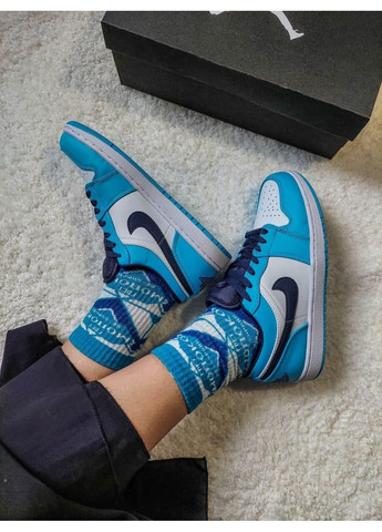 КРОСІВКИ ЖІНОЧІ NIKE AIR JORDAN RETRO 1 LOW BLUE WHITE BLACK НАЙК АІР ДЖОРДАН No Brand чорні демісезони (368862450)