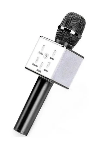 Микрофон для караоке Q7 беспроводной Bluetooth с чехлом Черный (2104619428) No Brand (387589450)