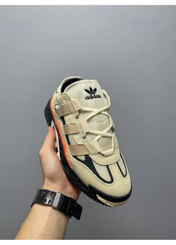 Чорні Осінні кросівки чоловічі adidas niteball beige black orange v2 адідас найтбол No Brand