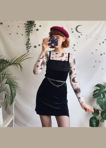 Біла жіноча прозора сіточна кофтинка топ з принтом honey fashion accessories s чорний (10-120) No Brand