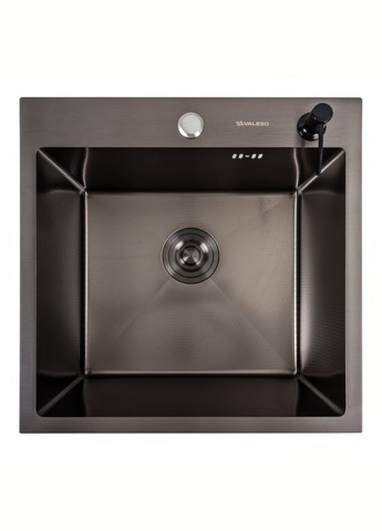 Кухонная мойка 50*50 PVD черная DECOR Handmade (сифон круглый, 3,0/0,8) Valeso (353746721)