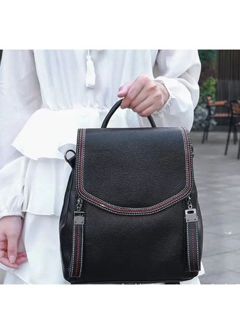 Женский городской Черный натуральная кожа (1415ДКк) No Brand рюкзак (362577378)