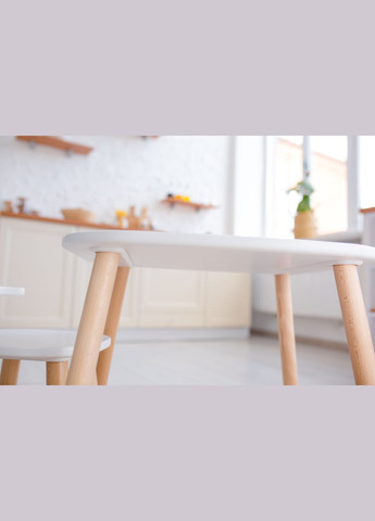Дитячий столик і стільчик з бука білі для дітей 2-4 років Tatoy (292632402)