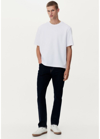 Чоловічі прямі звичайні джинси Н&М (57735) W34 L32 Темно-сині H&M (305026491)