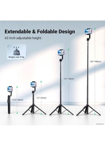 Селфі-трипод Selfie Stick Tripod with Bluetooth Remote(UGR-15062) (UGR-15062) Ugreen LP586 (362219415)