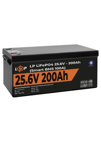 Акумулятор LP LiFePO4 24V (25,6V) - 200 Ah (5120Wh) (Smart BMS 100А) з BT пластик LogicPower (380309781)