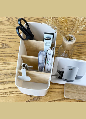 Органайзер для мелочей MVM FH-01 с деревом (FH-01 WHITE/WOOD) МВМ (365280854)