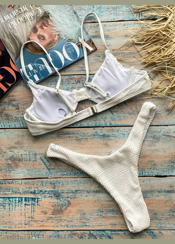 Білий літній купальник (жатка ліф білий) роздільний Ghazel