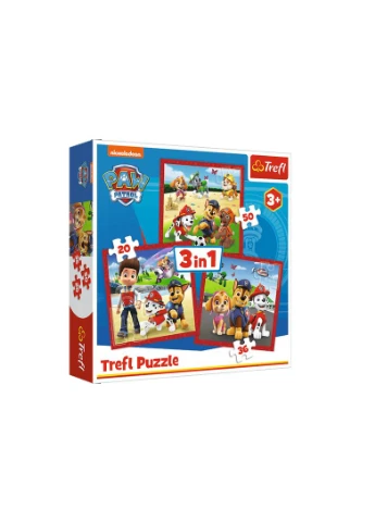 Пазлі - 3в1 - 34867 "Щенячий патруль. Веселі цуценята", Trefl (361409471)