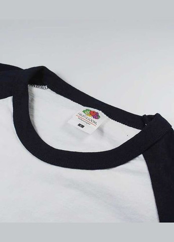 Футболка з довгим рукавом чоловіча Long sleeve baseball Білий з темно-синім (0610280WE2XL) Fruit of the Loom однотонний комбінований кежуали, повсякденні, спортивні бавовна