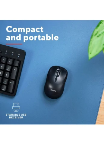 Миша Yvi+ Compact Multi-Device, WL/BT/USB-A, черный Trust (388420051)