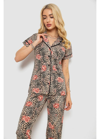 Бежева піжама жіноча з принтом, 243r19012 Andi