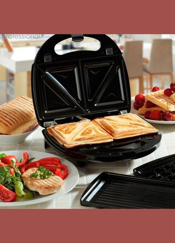Мультимейкер вафельница бутербродница сэндвичница гриль электрическая 3 в 1 съемные формы 750 Вт Crownberg (306716624)