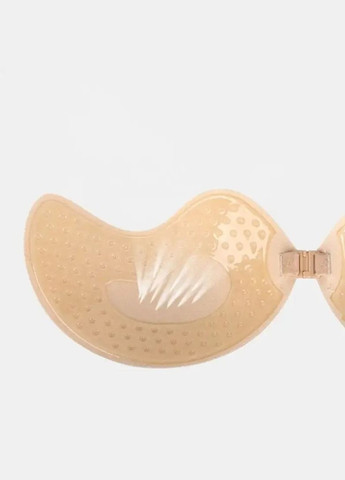 Бежевый пуш-ап бюстгальтер на силиконовой основе в форме полумесяца fly bra decollete No Brand