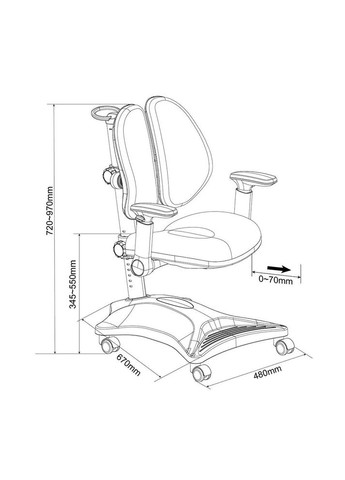 Комплект парта-трансформер Nerine Grey + кресло Magnolia Grey (221920-5765590) Cubby (353690682)