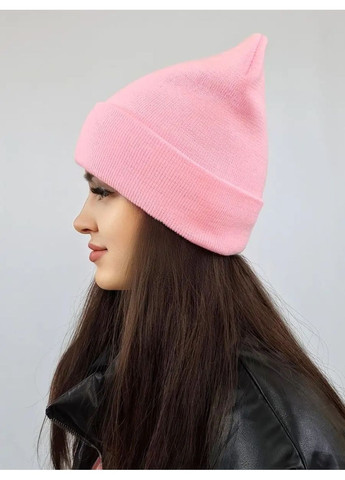 Молодежная двухслойная шапка бини лонг No Brand Шапка біні лонг лопата (362411559)