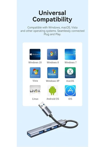 USB-хаб CKPHB 4 порта Серый Vention (383061042)