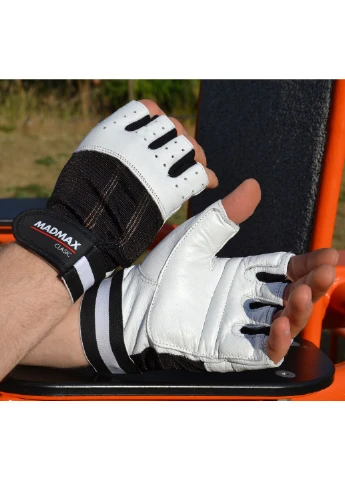Рукавички для фітнесу MadMax MFG-248 Clasic White Mad Max (399250741)