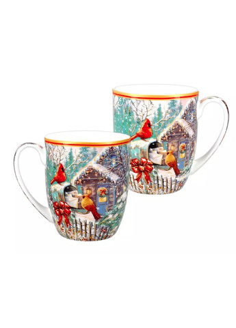 Подарунковий набір з 2-х порцелянових кухлів Зимові птахи, 400 мл (219-9091) Carmani (370439049)