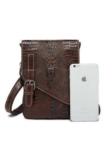 Чоловіча шкіряна сумка через плече сіра крос боді 20038 Vintage (329197882)