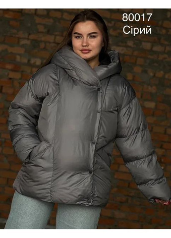 Серая зимняя женская куртка осень еврозима куртка-пиджак No Brand