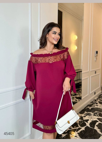 Бордова вечірня вечірня сукня з відкритими плечима з відкритими плечима Liton