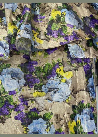 Бежевое праздничный платье на одно плечо MSGM с цветочным принтом