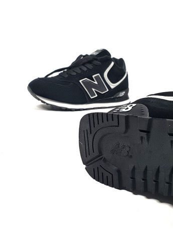 Кроссовки зимние женские и мужские New Balance 574 winter high black white fur | Нью Беланс 574 высокие черные белые с мехом No Brand чёрные зима (308360661)