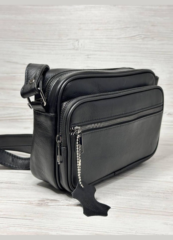 Сумка жіноча чорна натуральна фактурна шкіра 102068/1 No Brand (322999064)