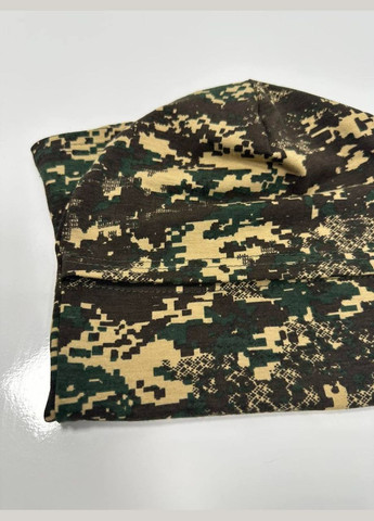 UA балаклава бавовняна літня хижак 55-58см, військова, хищник піксель комбінований кулір виробництво - Україна