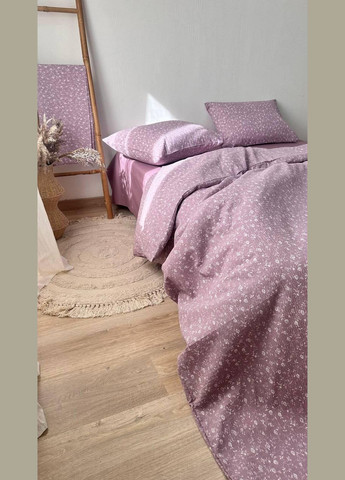 Постельное белье из натурального хлопка Ранфорс жатка Семейный 150 x 210 см Сиреневый (П1Е5402-1-03) No Brand (348095118)