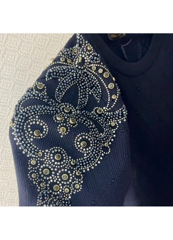 Синий демисезонный синий свитер со стразами dishe. Dishe Jeans
