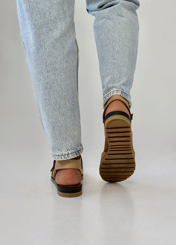 Светло-бежевые босоножки женские кожаные Aspena