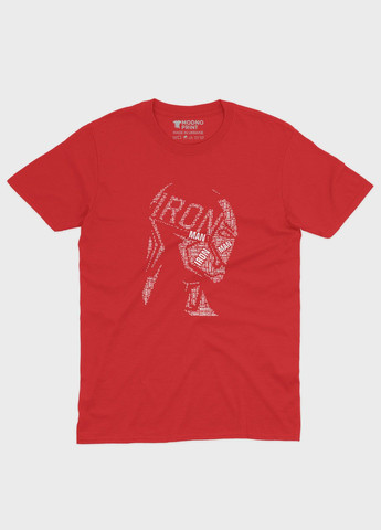 Красная демисезонная футболка для мальчика с принтом супергероя - железный человек (ts001-1-sre-006-016-002-b) Modno