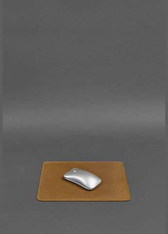 Килимок для мишки з натуральної шкіри 1.0 жовтий Crazy Horse (A-027797) BlankNote (330144470)