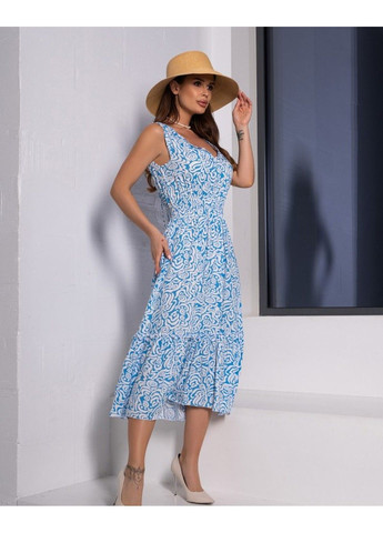 Голубое повседневный платья 14652 голубой ISSA PLUS