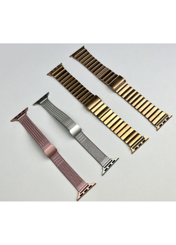 Ремешок браслет Stainless Metal 21 мм для Apple Watch 44/45/46/49 mm Smart RSL1403 ремешок металлический Золотой Rose Gold No Brand (363976341)