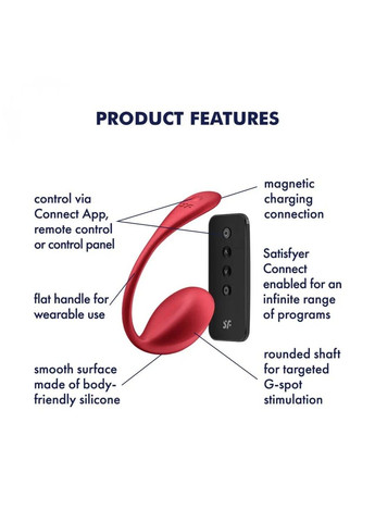 Смарт-віброяйце Shiny Petal Connect App, керування зі смартфона, пульт ДК Satisfyer (334000869)